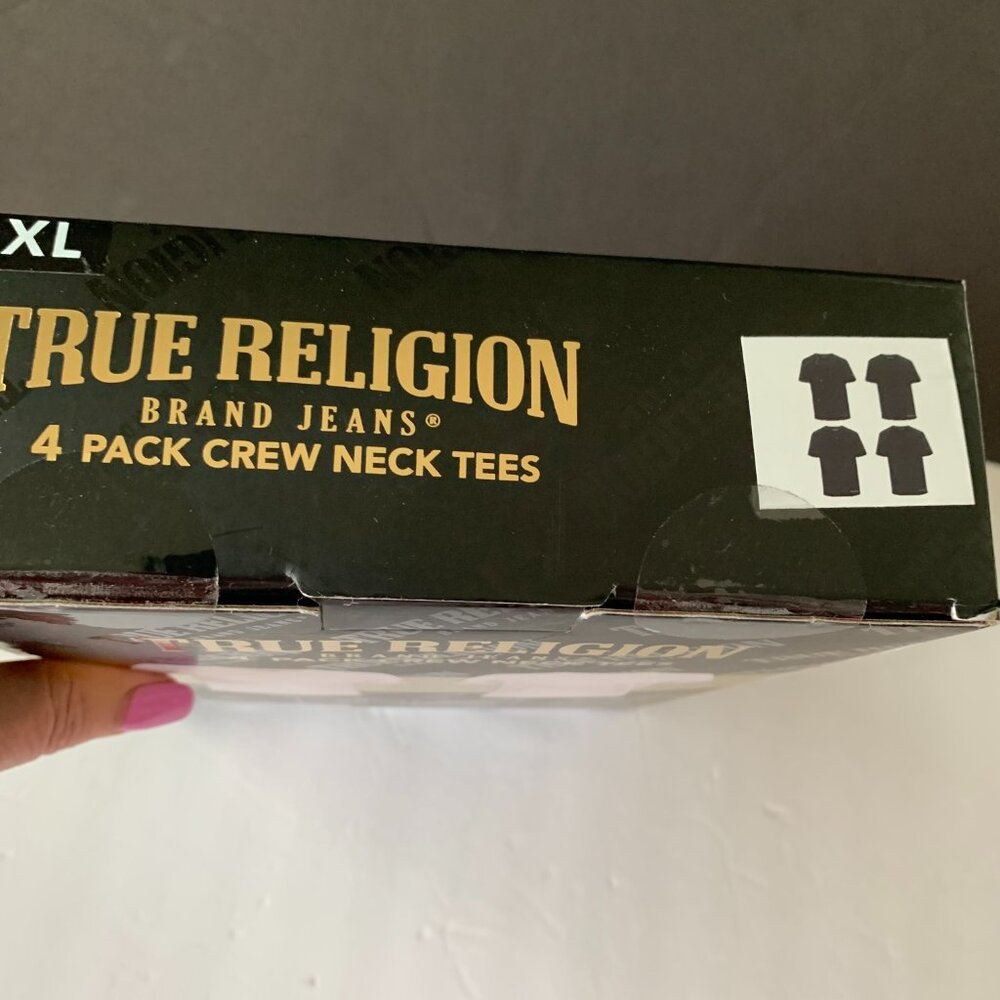 TRUE RELIGION BRAND JEANS CREW NECK TEES PREMIUM COTTON 4 PACK SIZE XL STYLE 4C8 - Picture 9 of 9